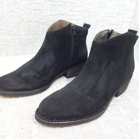 Marroqui Sanchez Womens 39 US 8 Black Suede Zip Boho Western Ankle Boots 19040 - Picture 7 of 10